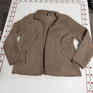 Karen Scott Tan Fleece Jacket